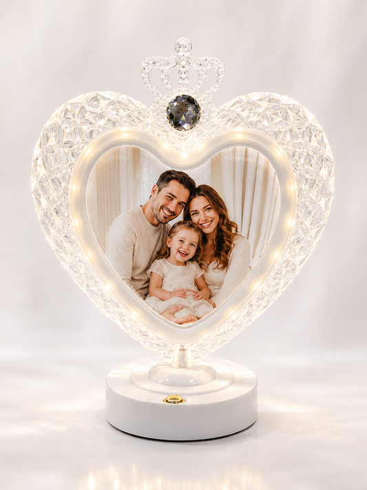 Lampe Photo LED Cœur – Effet Cristal