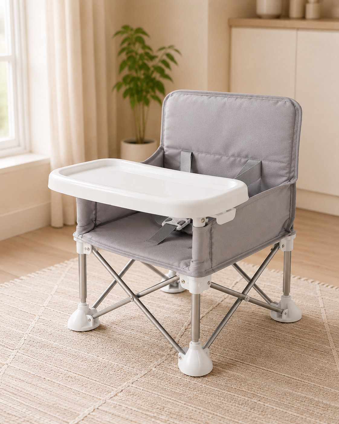 Chaise Haute Bébé Portable avec Plateau