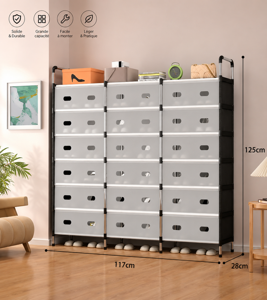 Meuble à chaussures moderne avec portes translucides