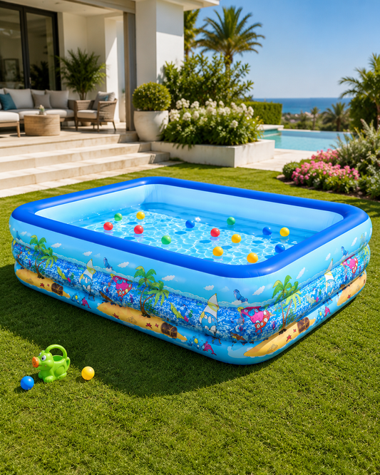 Piscine Gonflable Enfant Rectangulaire Motif Océan