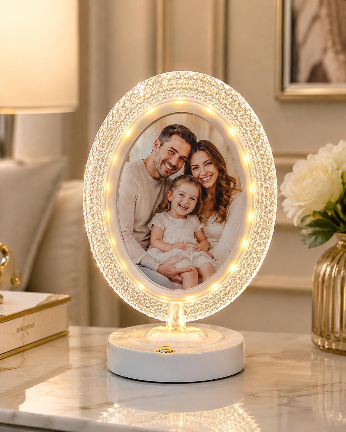 Cadre Photo Lumineux LED Ovale Personnalisable