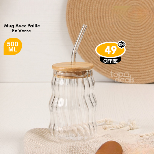 Tasse avec paille & couvercle 500ml