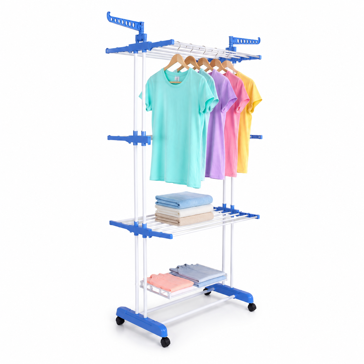 Étendoir à linge pliable sur roulettes