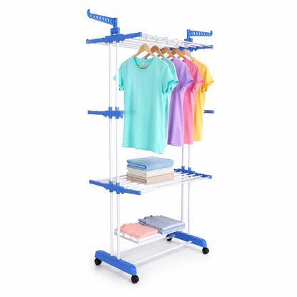 Étendoir à linge pliable sur roulettes